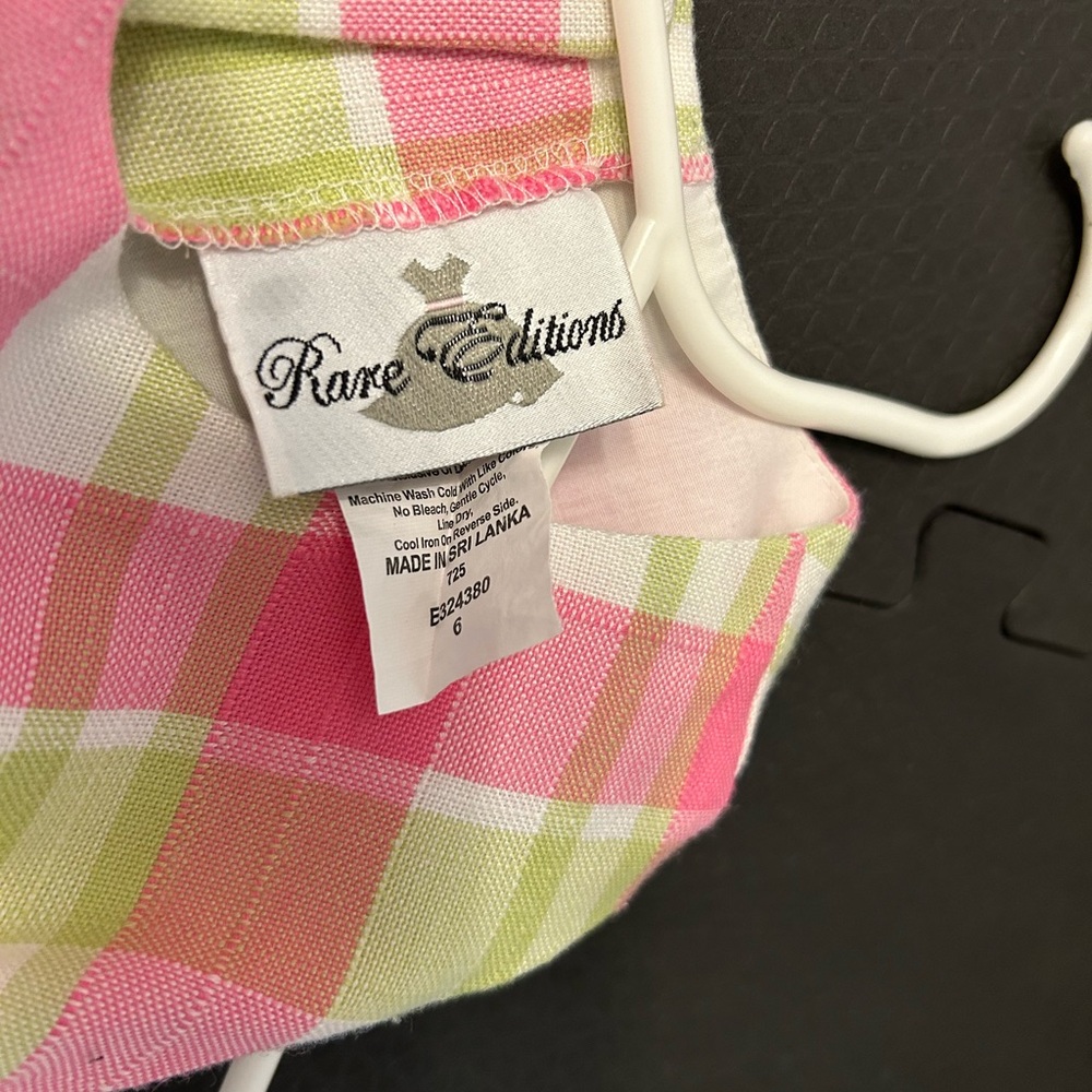 Rare Editions Pink and Green Ruffled Sundress - Picture 2 of 4